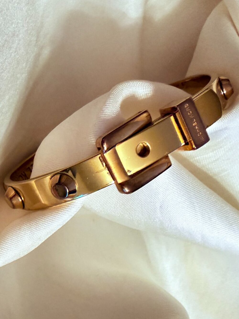 Michael Kors Gold Tone Hinged Bracelet